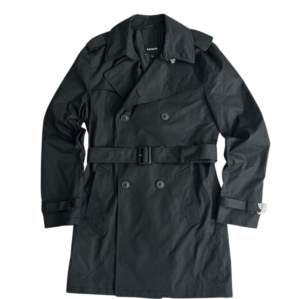 Express Windbreaker Women Black Trench Coat